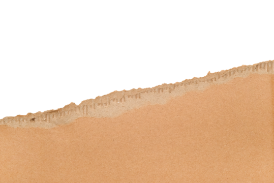 Torn cardboard Paper with space for text. Torn cardboard isolated on transparent background. Banner with copy space. High quality photo