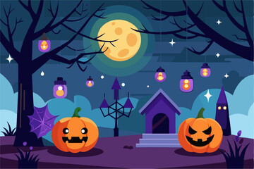 Halloween background with scary elements