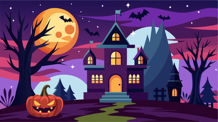 Halloween background with scary elements