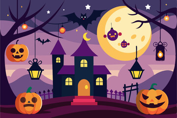 Halloween background with scary elements