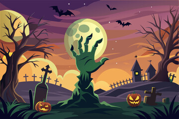 Halloween background with scary elements