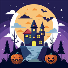 Halloween background with scary elements