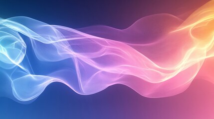 Abstract Colorful Wave Background with Glowing Particles