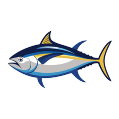 vector 3d tuna fish water on a white background