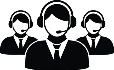 Customer Care Service and Support silhouette simple flat vector icon