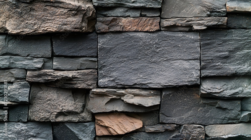 Poster rugged and textured natural stone wall background with intricate patterns and irregular shapes aged 