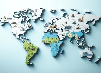 A unique blend of entertainment and learning through a world map puzzle.