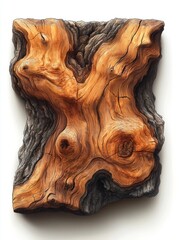 Rustic Wood Slice, Y-Shaped, Studio Shot, Texture, Craft