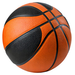Fototapeta premium Orange and black basketball isolated on transparent background
