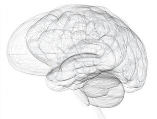Fototapeta premium Innovative portrayal of brain anatomy as a wireframe model.