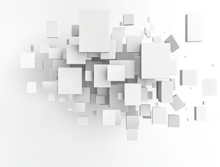 Exploration of geometric shapes through abstract 3D square designs.