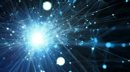 Conceptual illustration of artificial intelligence intertwined with neural networks.
