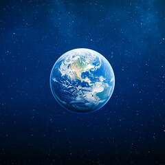 Obraz premium Planet Earth on dark blue night sky background