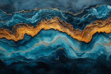 Obraz premium Abstract Blue And Gold Marble Texture Art