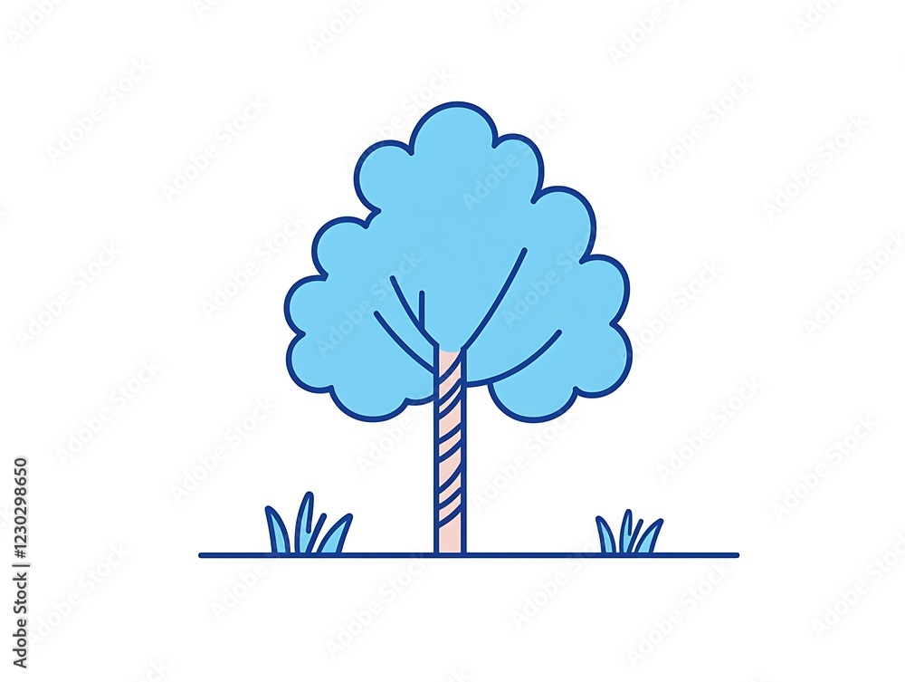 Poster minimalist line art tree design in elegant simplicity