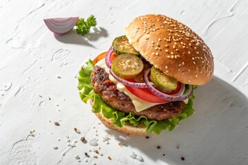 burger, isolated on white background