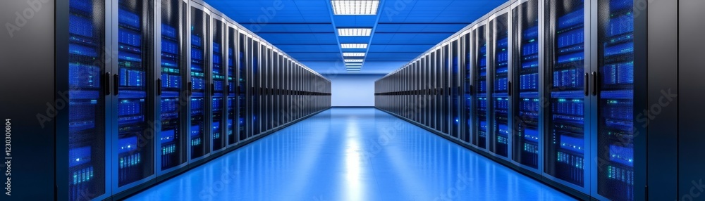 Poster inside the server room, a glimpse into modern data center infrastructure and network connectivity