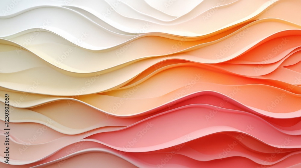 Aufkleber abstract pastel wave background with smooth curves and flowing lines