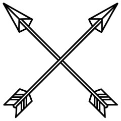 Decorative Crossed Arrows Icon Design