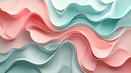 Fototapeta premium Abstract Pastel Paper Wave Texture Background