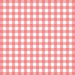 The red and white checkered pattern of the red checkered tablecloth