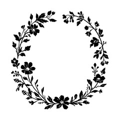 Set of hand drawn vector round floral wreaths
