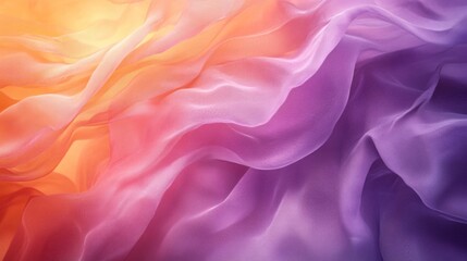 Obraz premium Abstract Draped Fabric Background with Purple and Orange Gradient