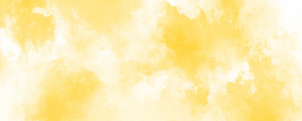 Yellow colorful smoke clouds isolated grunge design cloud brushstroke on white background. Abstract turmeric soft and cloudy yellow or mustard colored grunge texture watercolor design background.