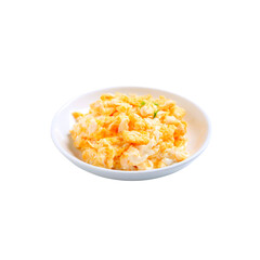 Scrambled eggs isolated on a transparent background