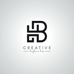 HB BH Letter Modern Artistic Logo Design. Initial Based Vector Template.