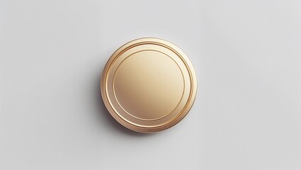 Plain Blank Badge Isolated on White Background with Smooth Surface for Custom Design and Personalization