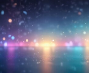Soft blue atmosphere with colorful abstract bokeh lights and gradient colors , misty, neon lights, color gradient
