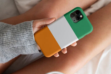 3D Rendering - A phone case with the flag of  Ivory Coast