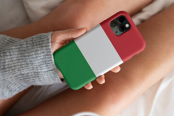 3D Rendering - A phone case with the flag of  Italy
