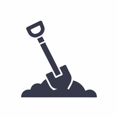 Shovel Digging Soil Vector Icon