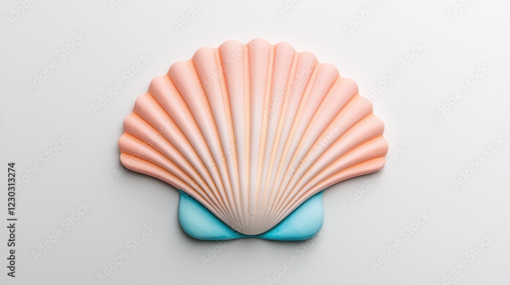 Poster soft pastel shell design with smooth gradient and elegant shapes