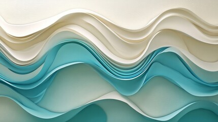Fototapeta premium Abstract Blue and White Paper Wave Texture Background