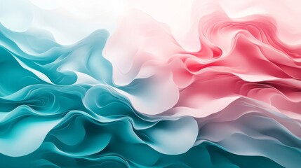 Fototapeta premium Abstract Teal and Pink Fluid Wave Background Texture