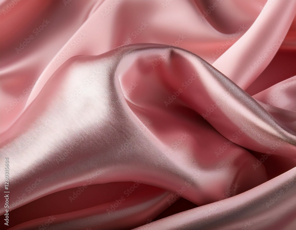 Poster pink satin fabric draped and flowing in an elegant display of texture and color