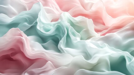 Obraz premium Soft Pastel Fabric Texture with Draped Waves