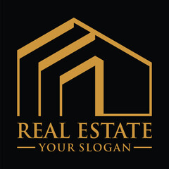 Real Estate Modern House Minimalist Elegant Concept Logo vector