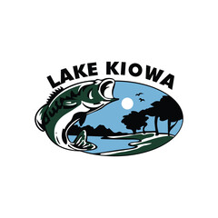 A logo for Lake Kiowa is on a white background