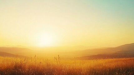 Golden Sunset Over a Mountain Valley - A Breathtaking Landscape