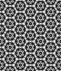 Black and white seamless abstract pattern. Background and backdrop. Grayscale ornamental design.