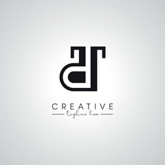 DT TD Letter Modern Alphabet Logo Design. Initial Based Vector Template.