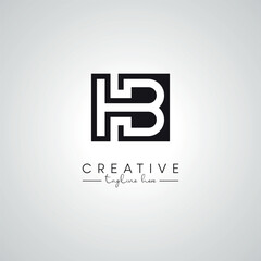 HB BH Letter Modern Alphabet Logo Design. Initial Based Vector Template.