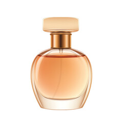 Elegant perfume bottle with golden accents PNG
