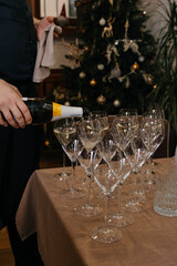 champagne glasses on the table