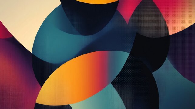 Abstract Geometric Shapes in Vibrant Colors - Powered by Adobe