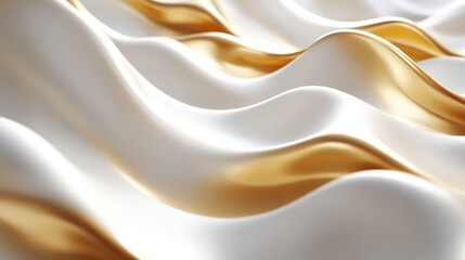 Obraz premium Stunning Gold and White Abstract Waves Graphic Design